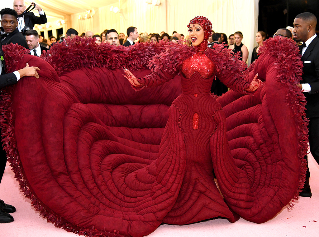 Cardi B Pulls A Rihanna In Larger Than Life Gown At The 2019 Met Gala E Online